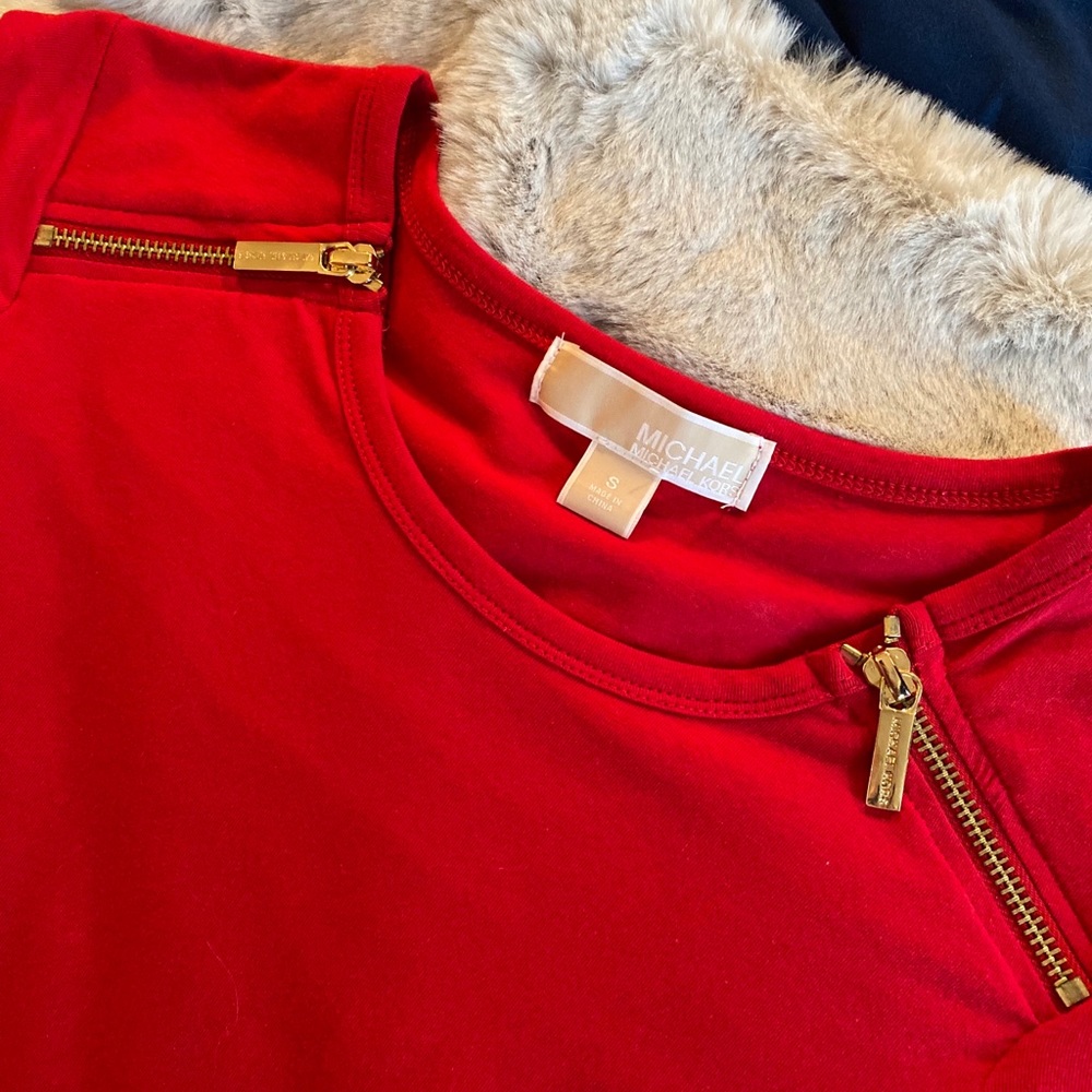 Michael Kors Small red long sleeve shirt